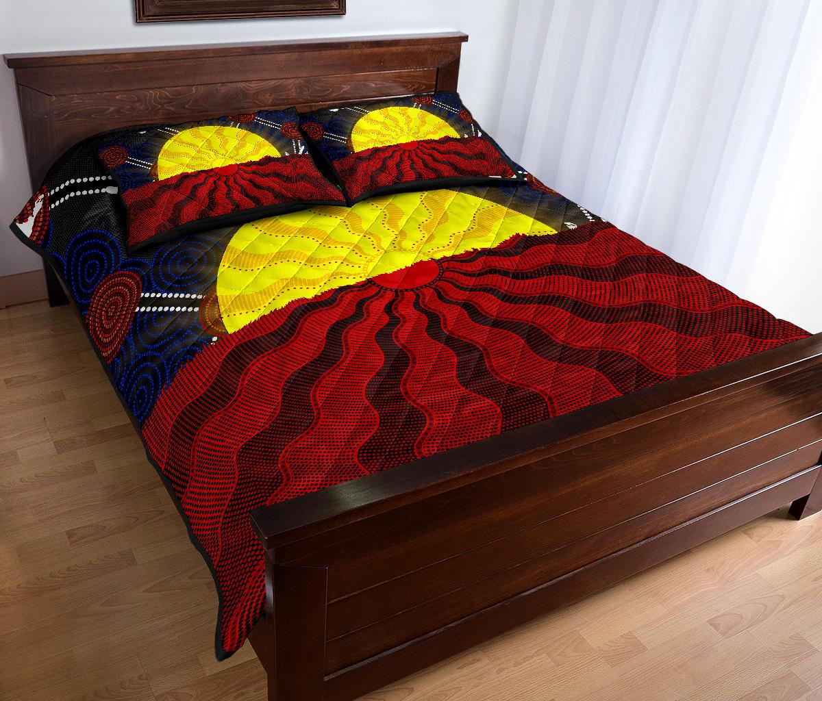 aboriginal-quilt-bed-set-aboriginal-lives-matter-flag-sun-dot-painting
