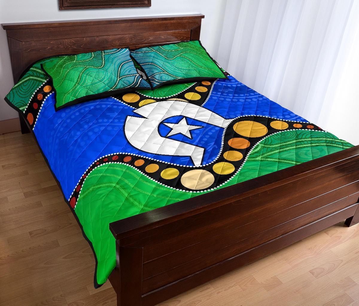 custom-torres-strait-islands-quilt-bed-set-flag-with-aboriginal-patterns