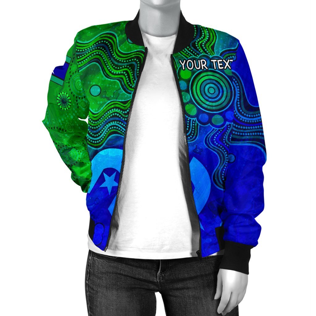 custom-aboriginal-womens-bomber-jacket-torres-strait-islands-flag