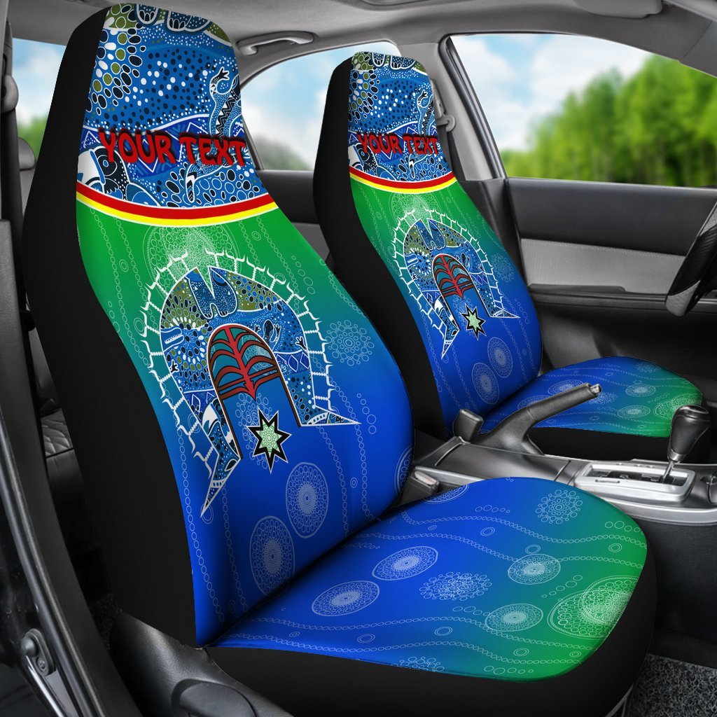 personalised-car-seat-covers-torres-strait-symbol-with-aboriginal-patterns