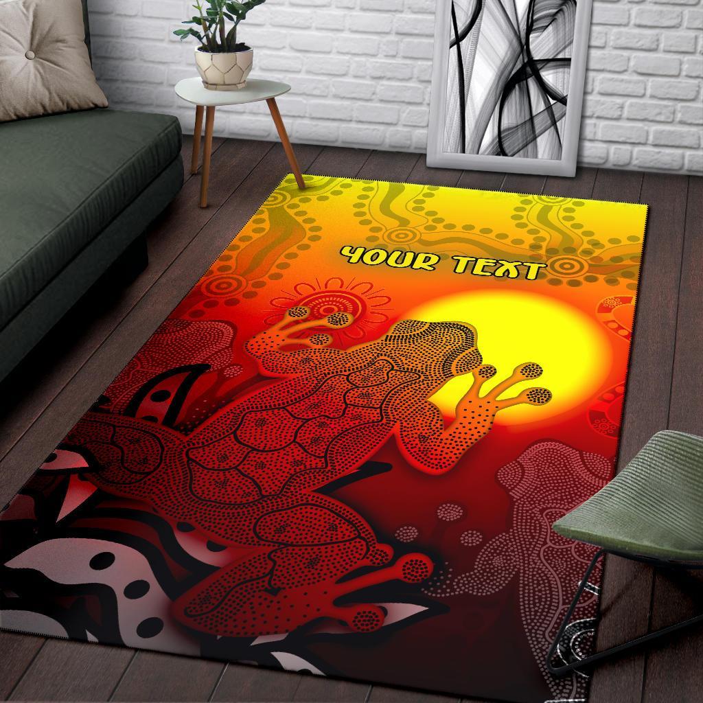 custom-aboriginal-area-rug-indigenous-frog-red