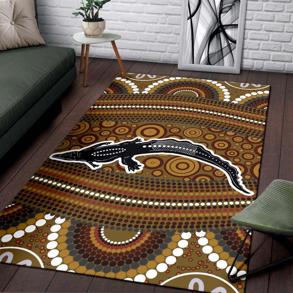 area-rug-aboriginal-dot-art-painting-with-crocodile