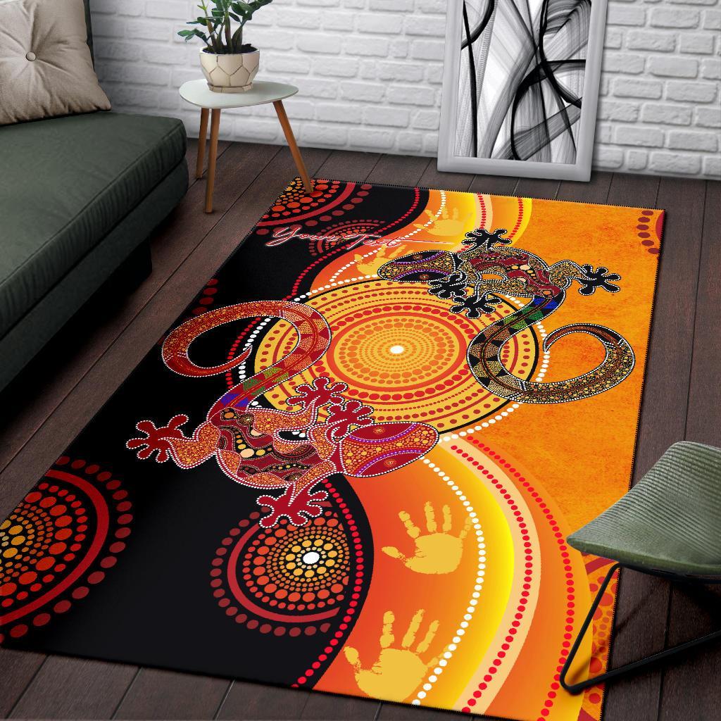 aboriginal-personalised-area-rug-couple-aboriginal-lizards