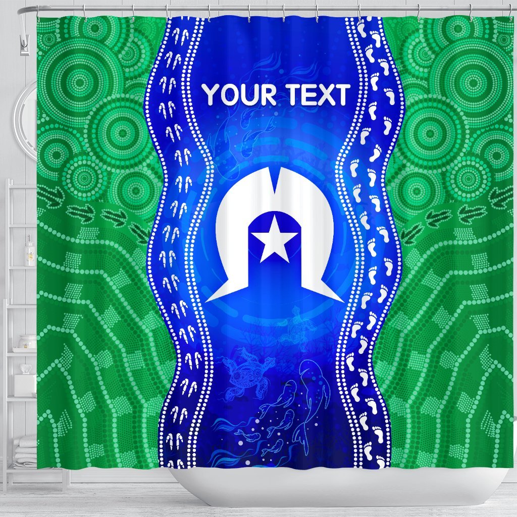 custom-torres-strait-islanders-shower-curtain-torres-symbol-with-aboriginal-patterns