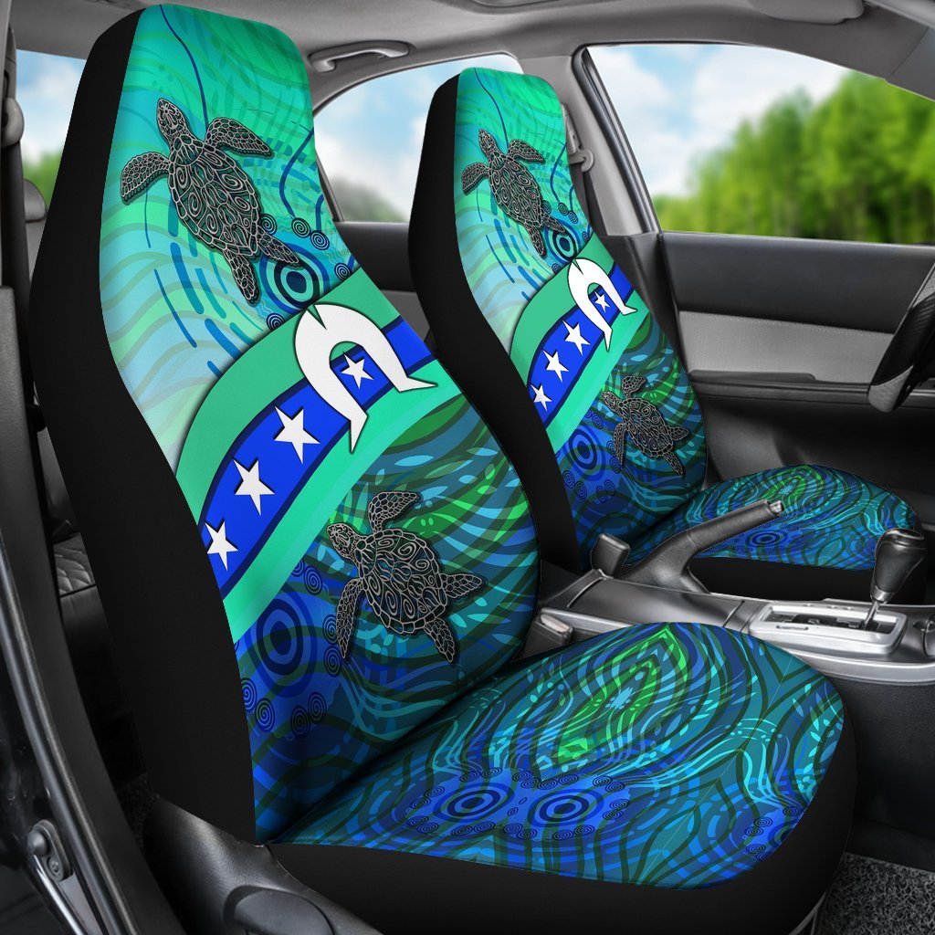 car-seat-cover-torres-strait-flag-and-turtle