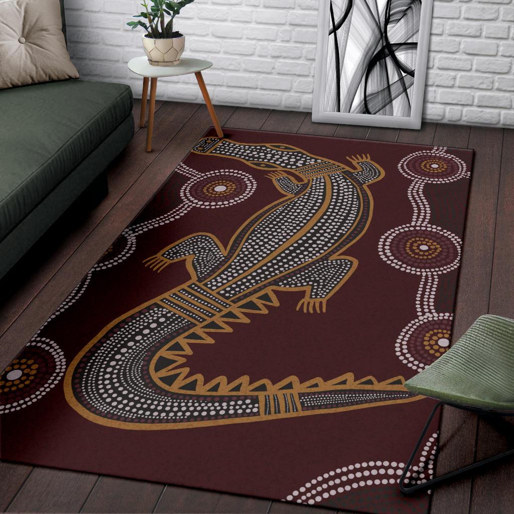 aboriginal-area-rug-indigenous-crocodile-brown-color