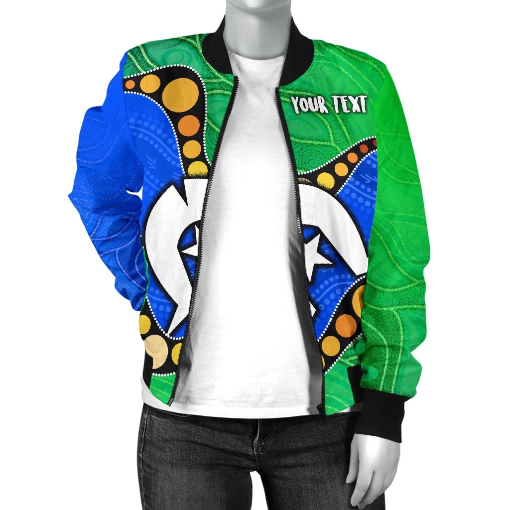 custom-torres-strait-islands-womens-bomber-jacket-flag-with-aboriginal-patterns