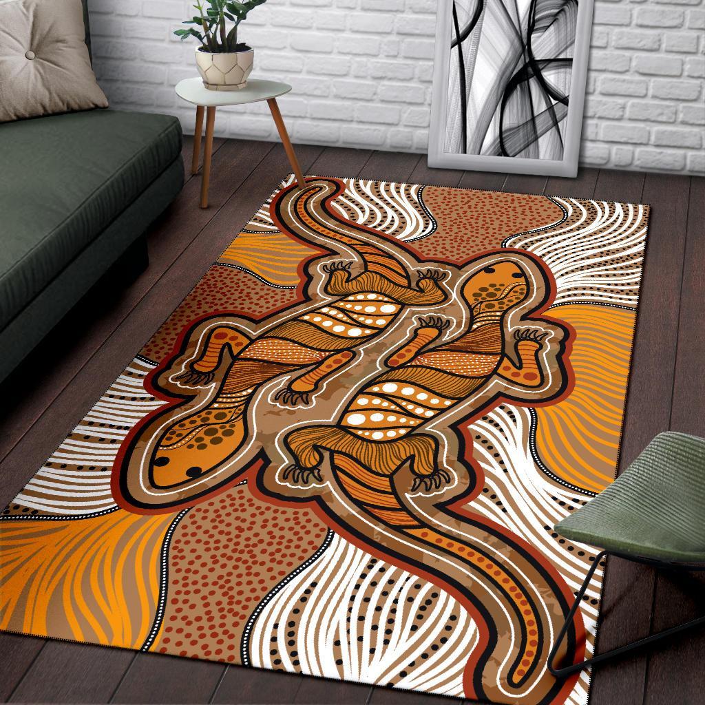 aboriginal-area-rug-indigenous-two-lizard-vintage-stye