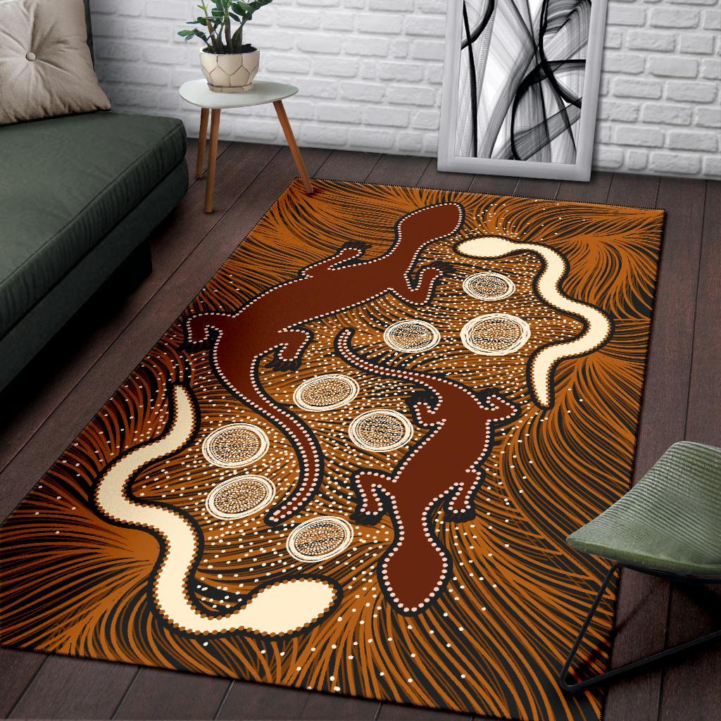 aboriginal-area-rug-indigenous-brown-lizard-and-white-snake