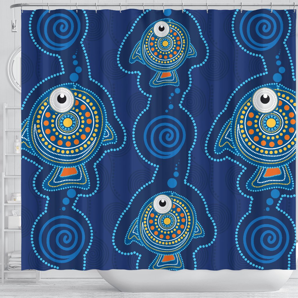 aboriginal-shower-curtain-indigenous-turtle-patterns