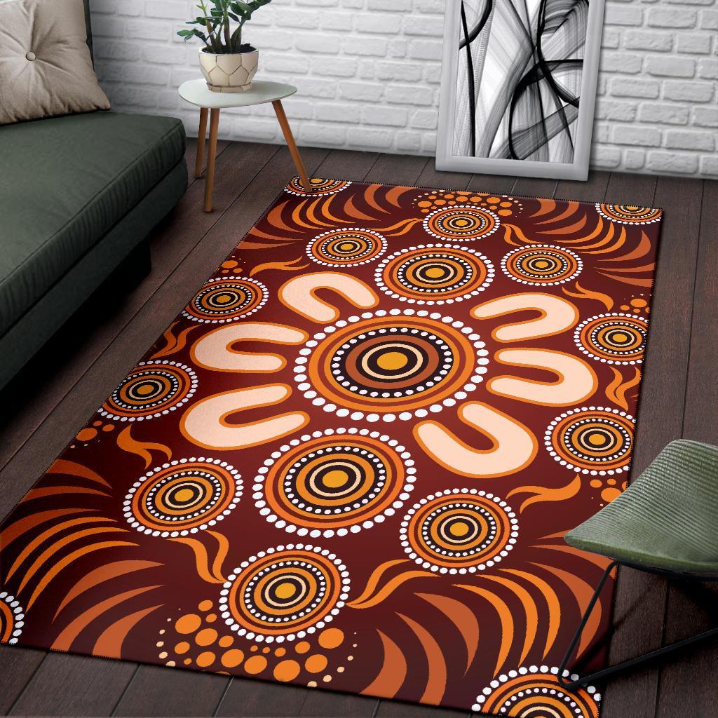 aboriginal-area-rug-circle-flowers-patterns-ver03