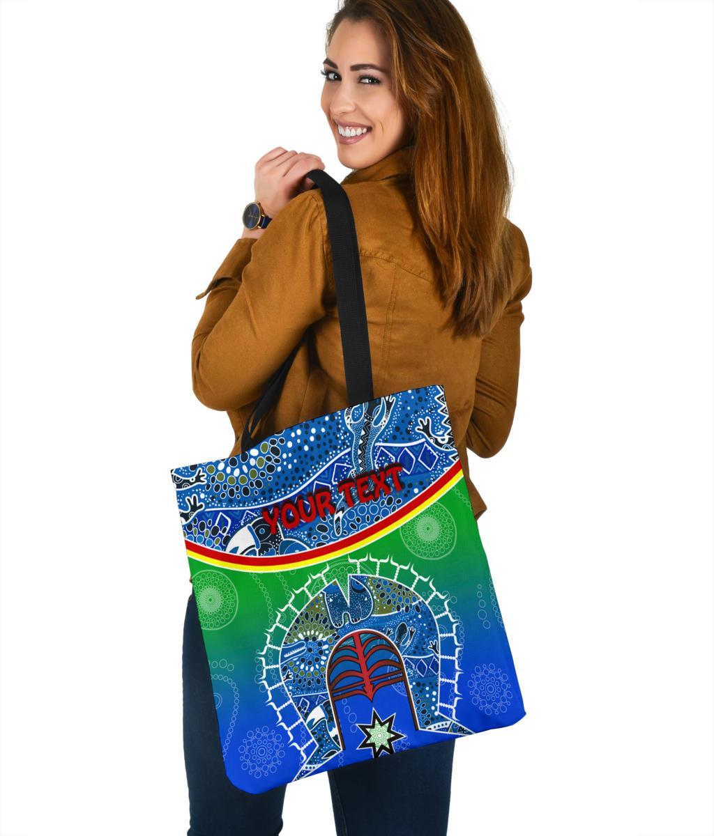 personalised-tote-bags-torres-strait-symbol-with-aboriginal-patterns