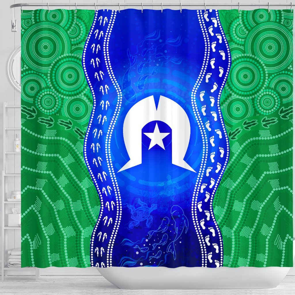 torres-strait-islanders-shower-curtain-torres-symbol-with-aboriginal-patterns