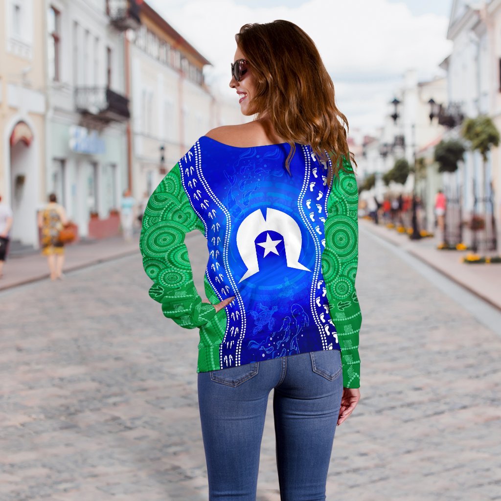 torres-strait-islanders-womens-off-shoulder-sweater-torres-symbol-with-aboriginal-patterns