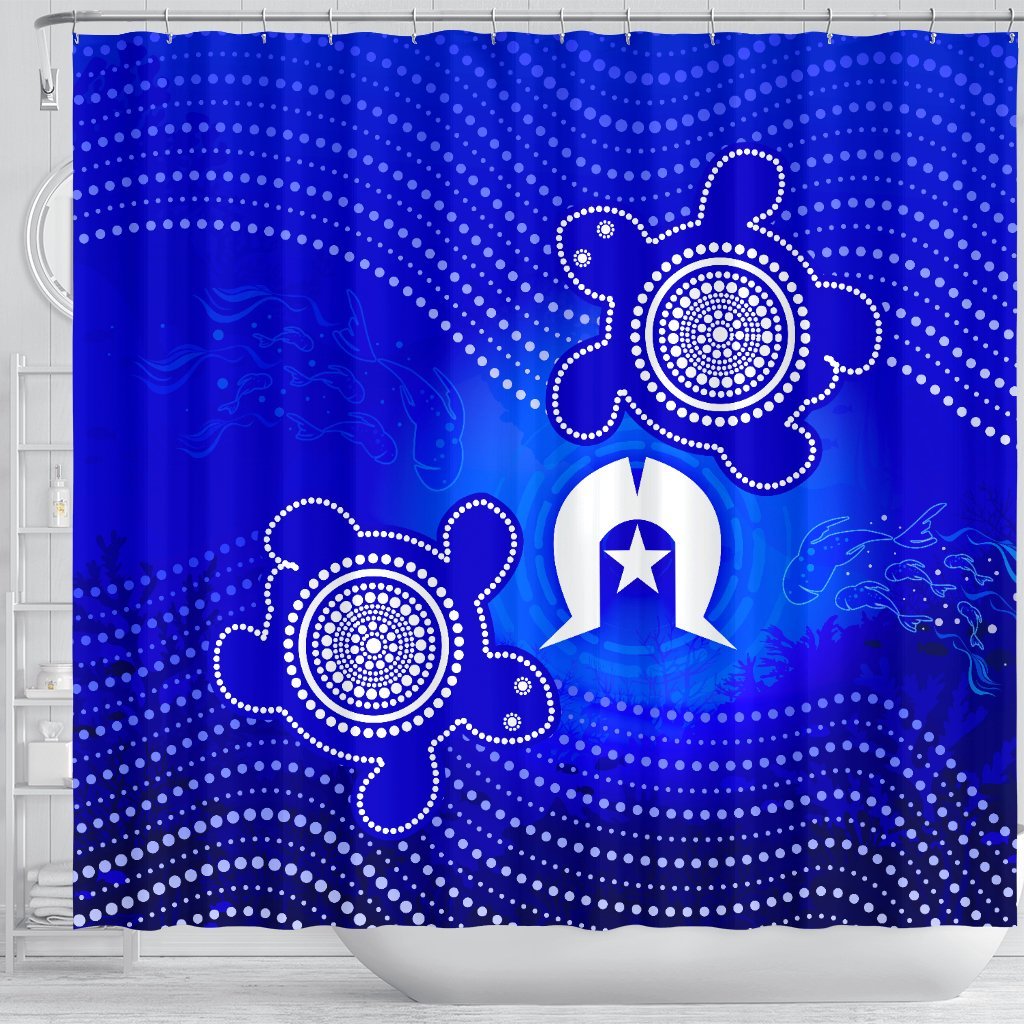 torres-strait-islanders-shower-curtain-torres-symbol-with-turtle