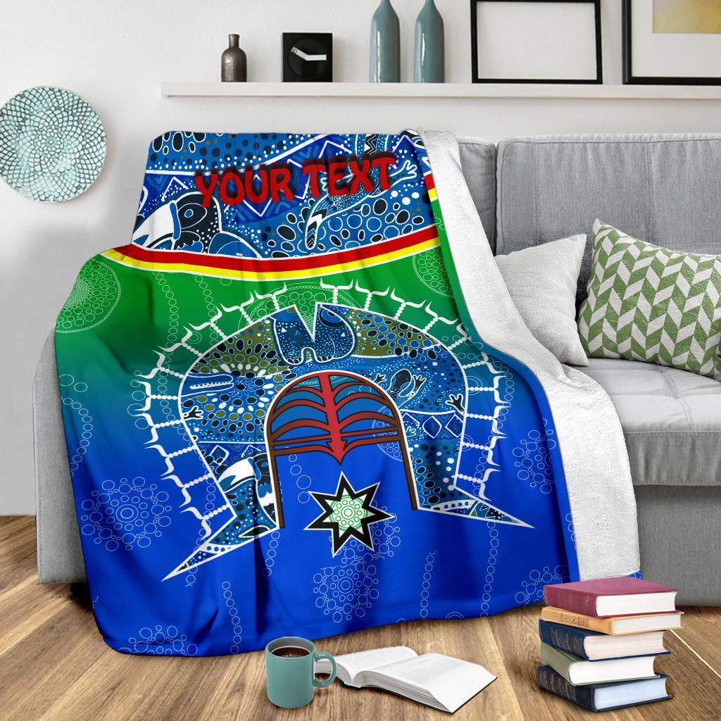 personalised-premium-blanket-torres-strait-symbol-with-aboriginal-patterns