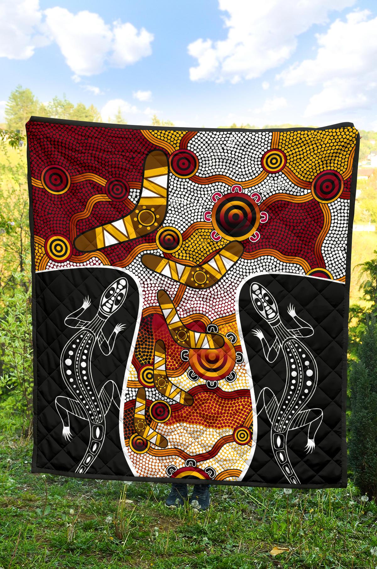 premium-quilt-aboriginal-dot-painting-lizard-quilt