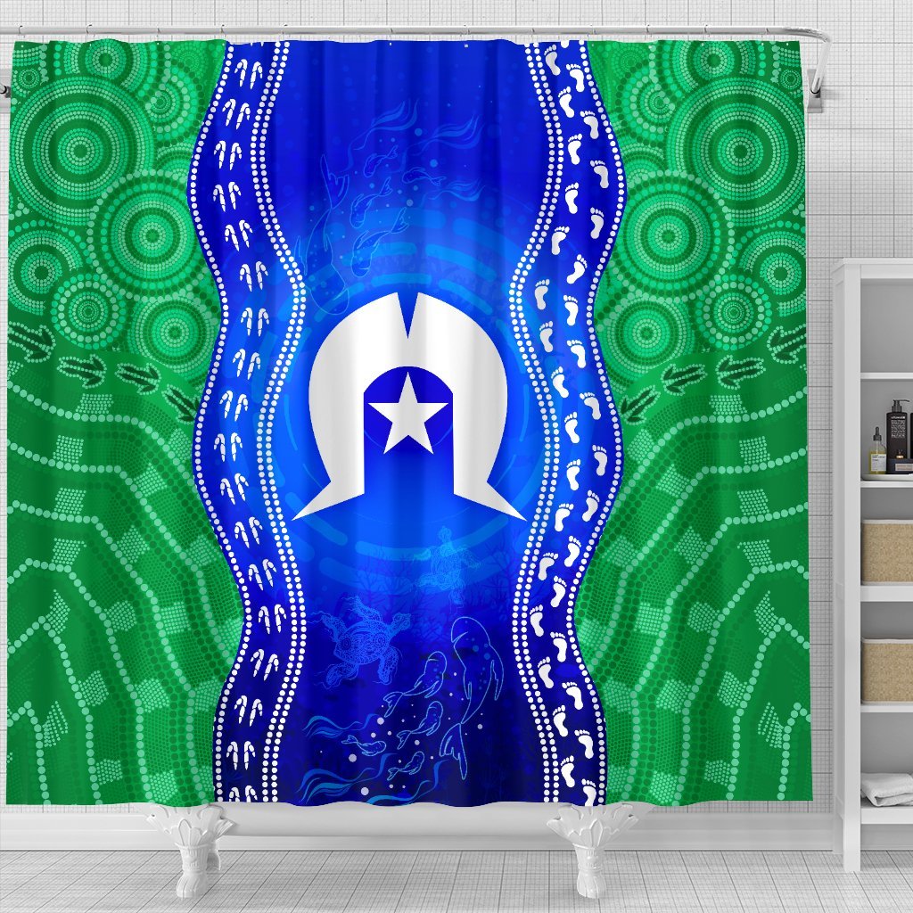 torres-strait-islanders-shower-curtain-torres-symbol-with-aboriginal-patterns