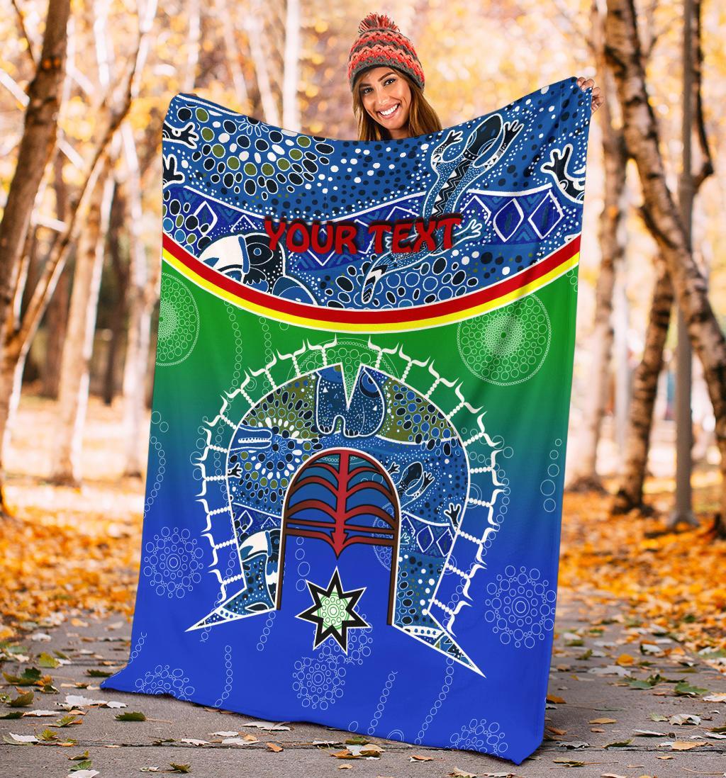 personalised-premium-blanket-torres-strait-symbol-with-aboriginal-patterns