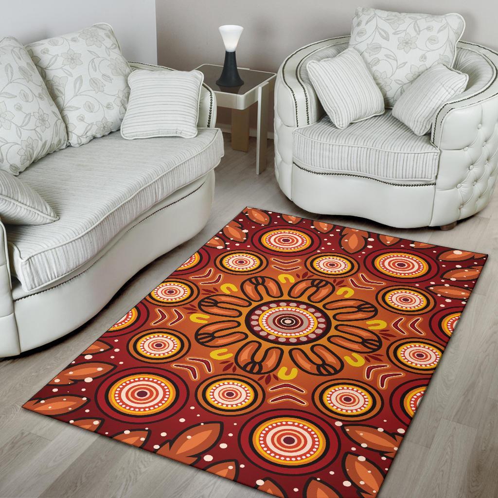 aboriginal-area-rug-circle-flowers-patterns-ver01