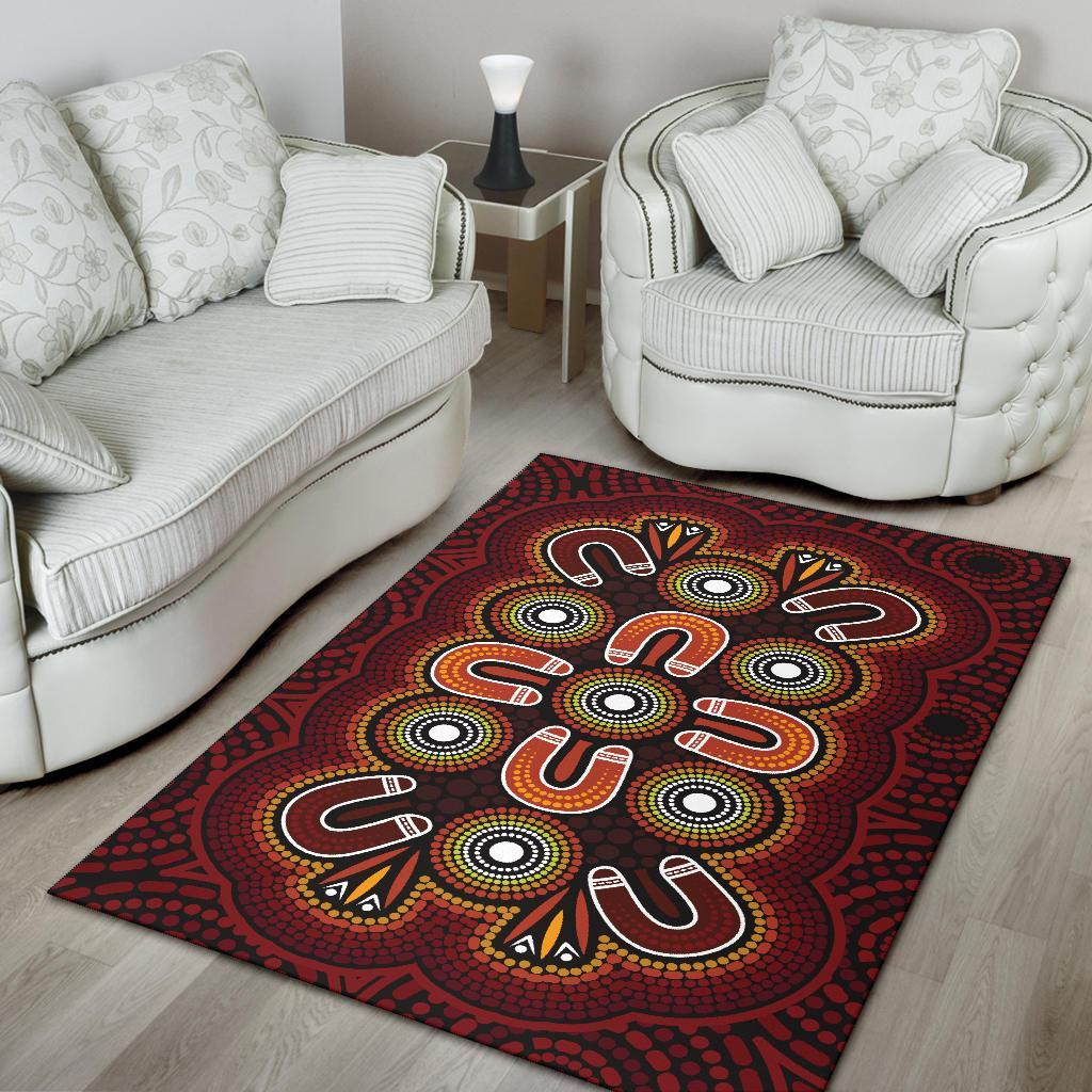 aboriginal-area-rug-aboriginal-dot-painting-flowers-style