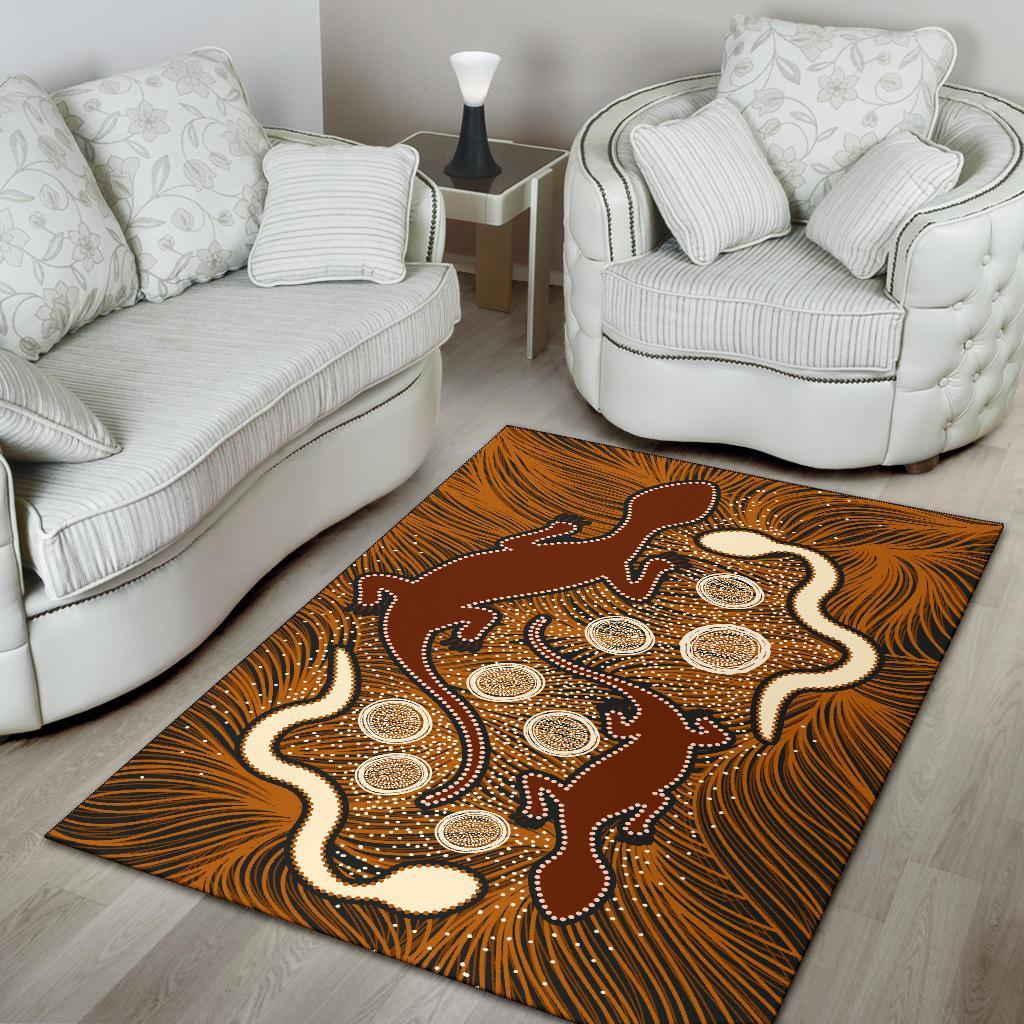 aboriginal-area-rug-indigenous-brown-lizard-and-white-snake