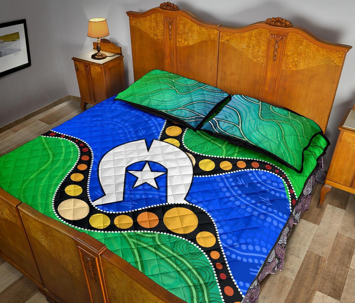 torres-strait-islands-quilt-bed-set-flag-with-aboriginal-patterns