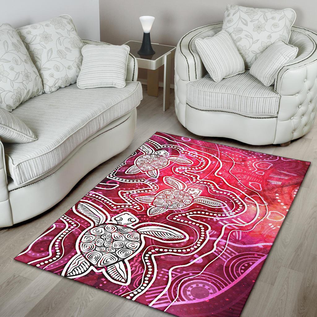 aboriginal-area-rug-sea-turtle-with-indigenous-patterns-pink