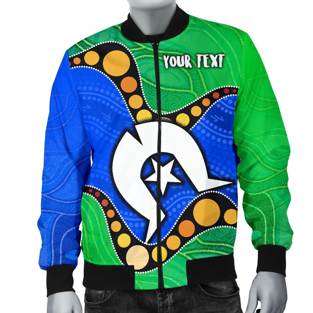 custom-torres-strait-islands-mens-bomber-jacket-flag-with-aboriginal-patterns