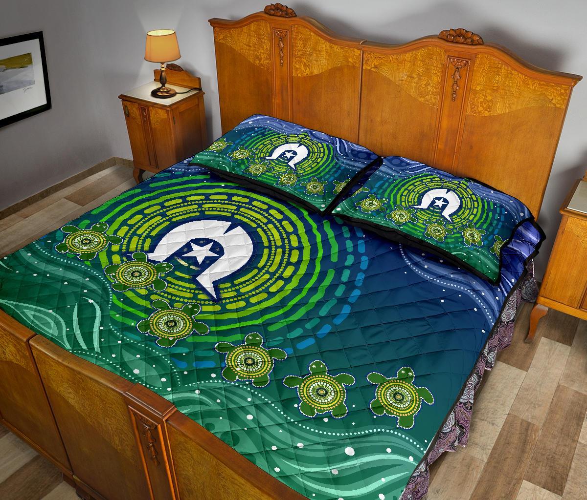 torres-strait-islanders-quilt-bed-set-aboriginal-turtle