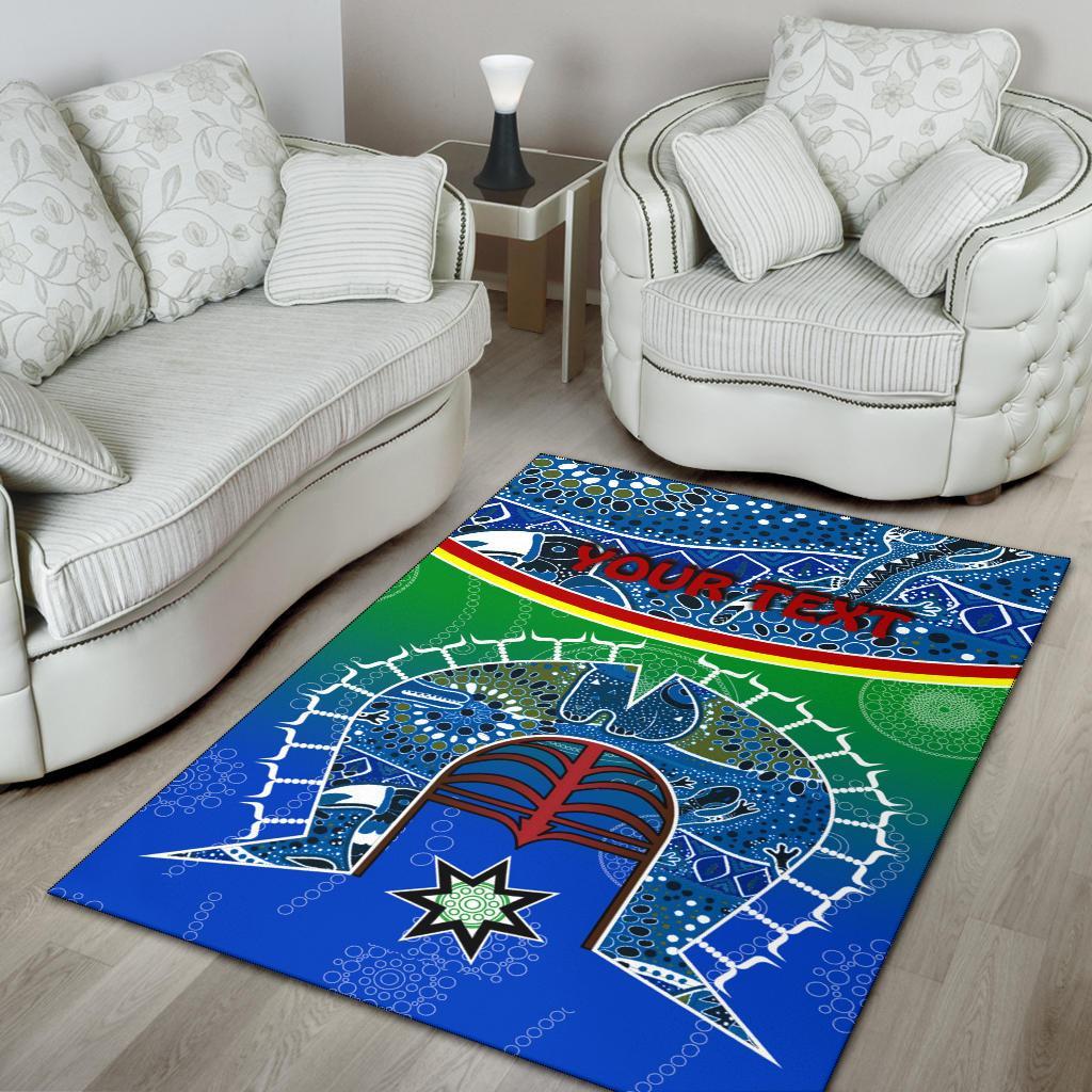 personalised-area-rug-torres-strait-symbol-with-aboriginal-patterns