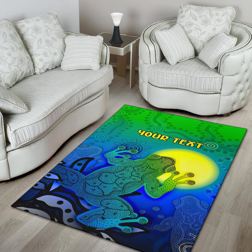 custom-aboriginal-area-rug-indigenous-frog-blue