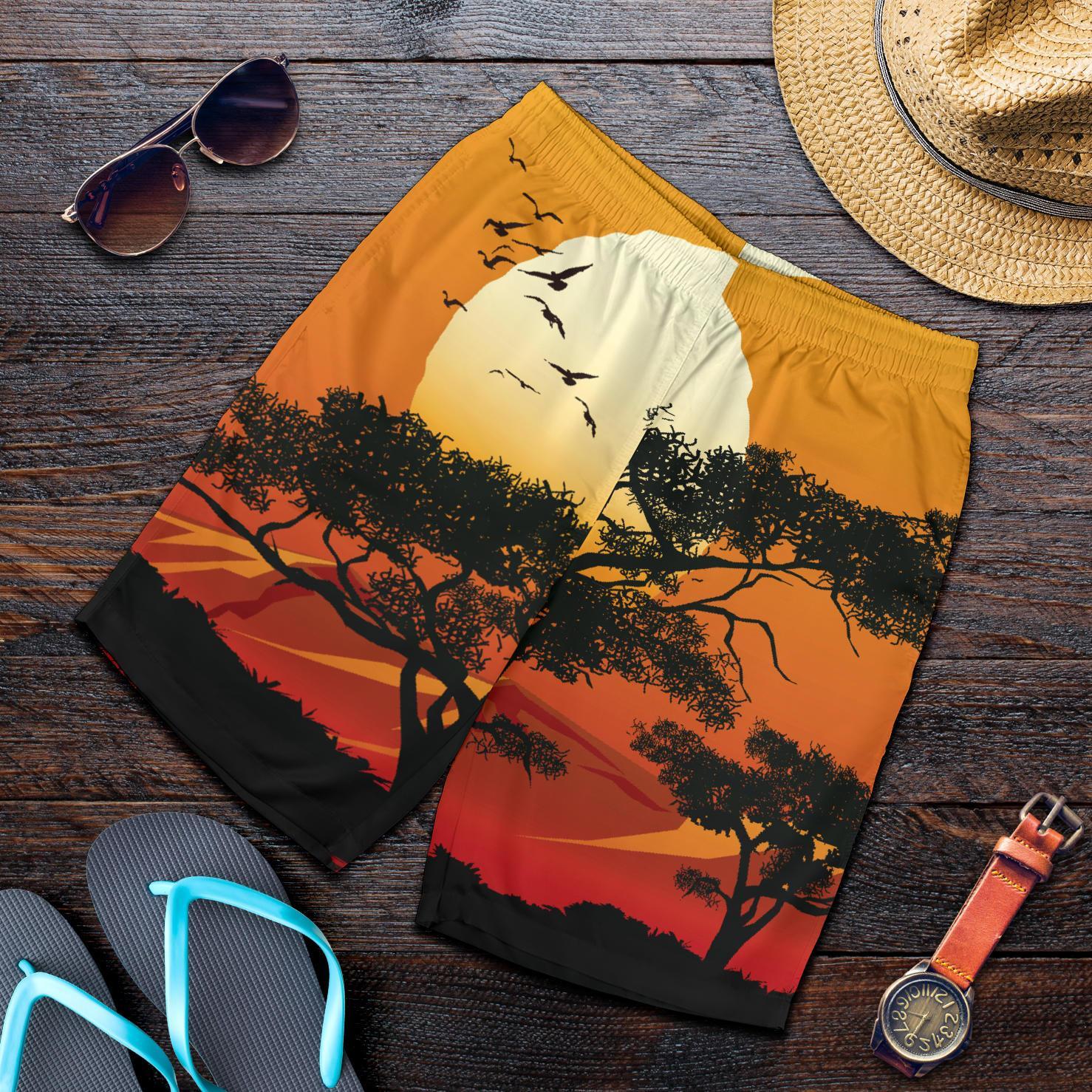 mens-shorts-sunset-and-tree-in-australia