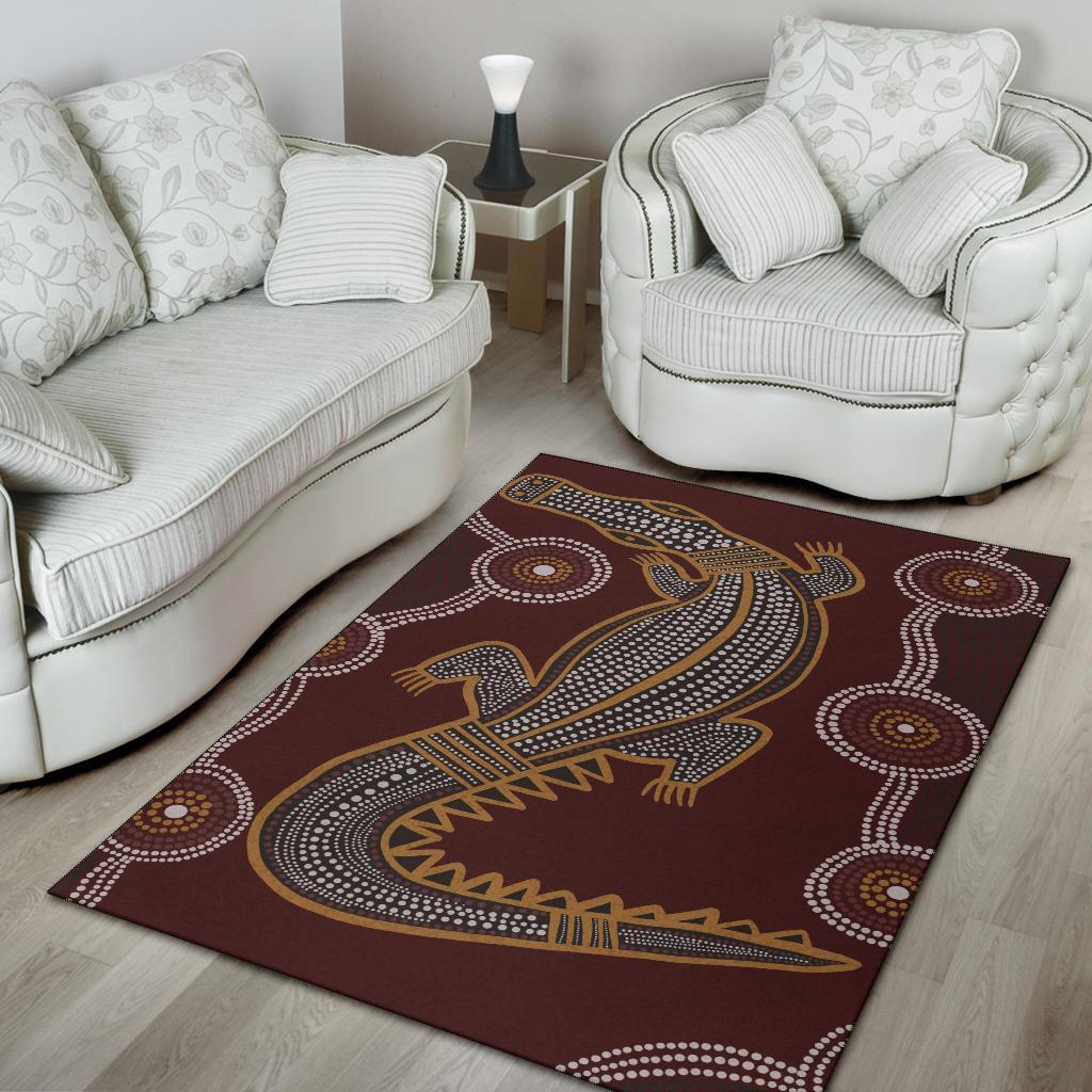 aboriginal-area-rug-indigenous-crocodile-brown-color