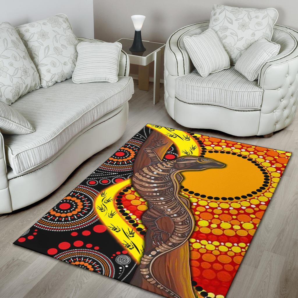 area-rug-australian-aboriginal-dot-painting-sun-and-lizard