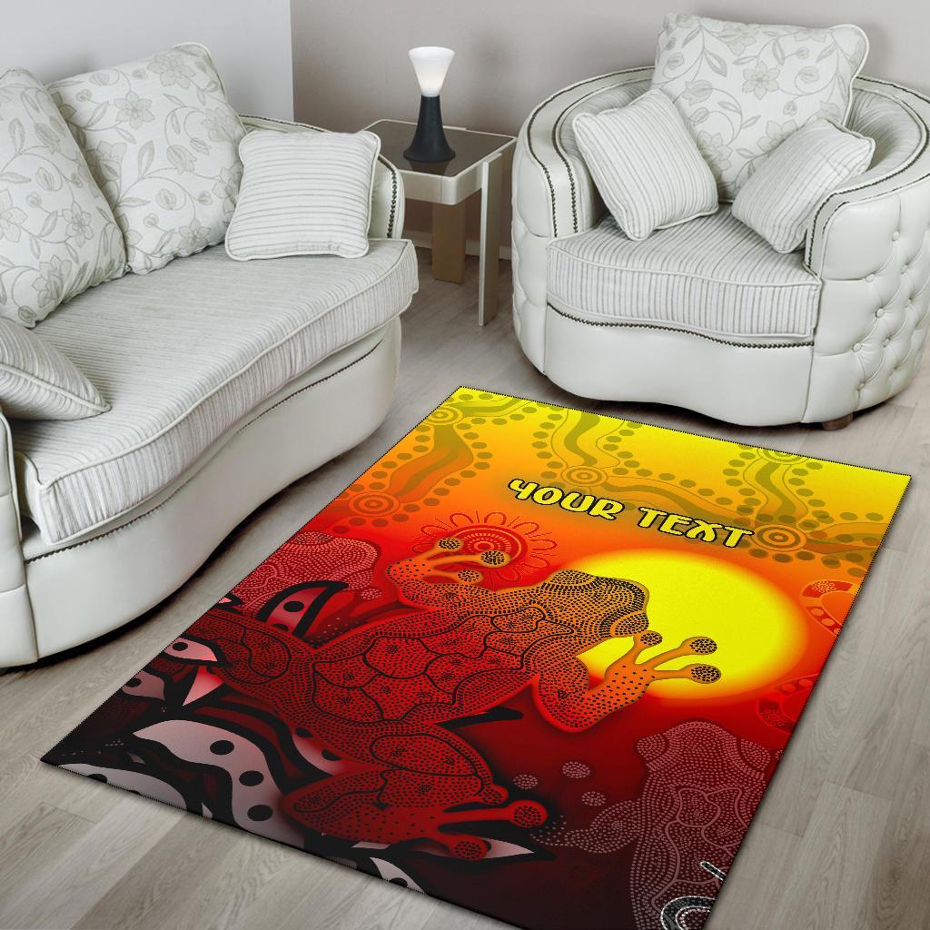 custom-aboriginal-area-rug-indigenous-frog-red