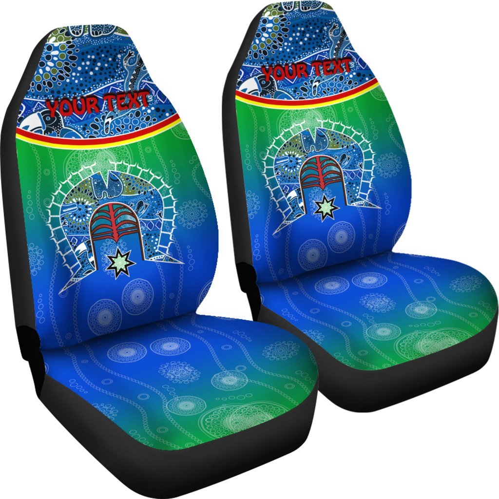 personalised-car-seat-covers-torres-strait-symbol-with-aboriginal-patterns