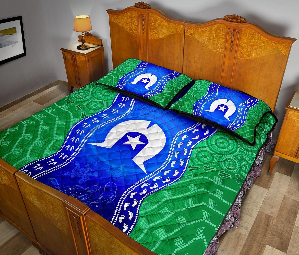 torres-strait-islanders-quilt-bed-set-torres-symbol-with-aboriginal-patterns