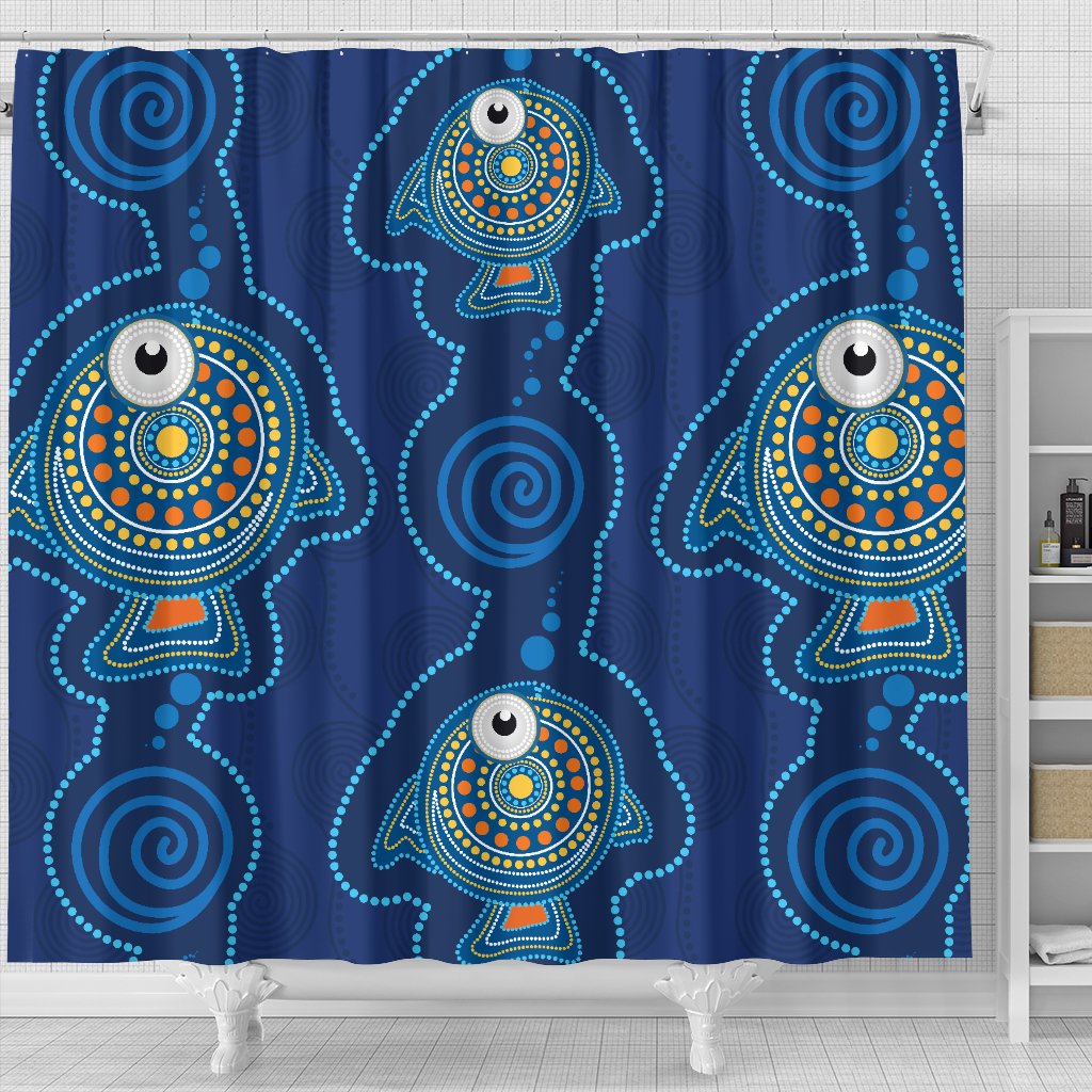 aboriginal-shower-curtain-indigenous-turtle-patterns