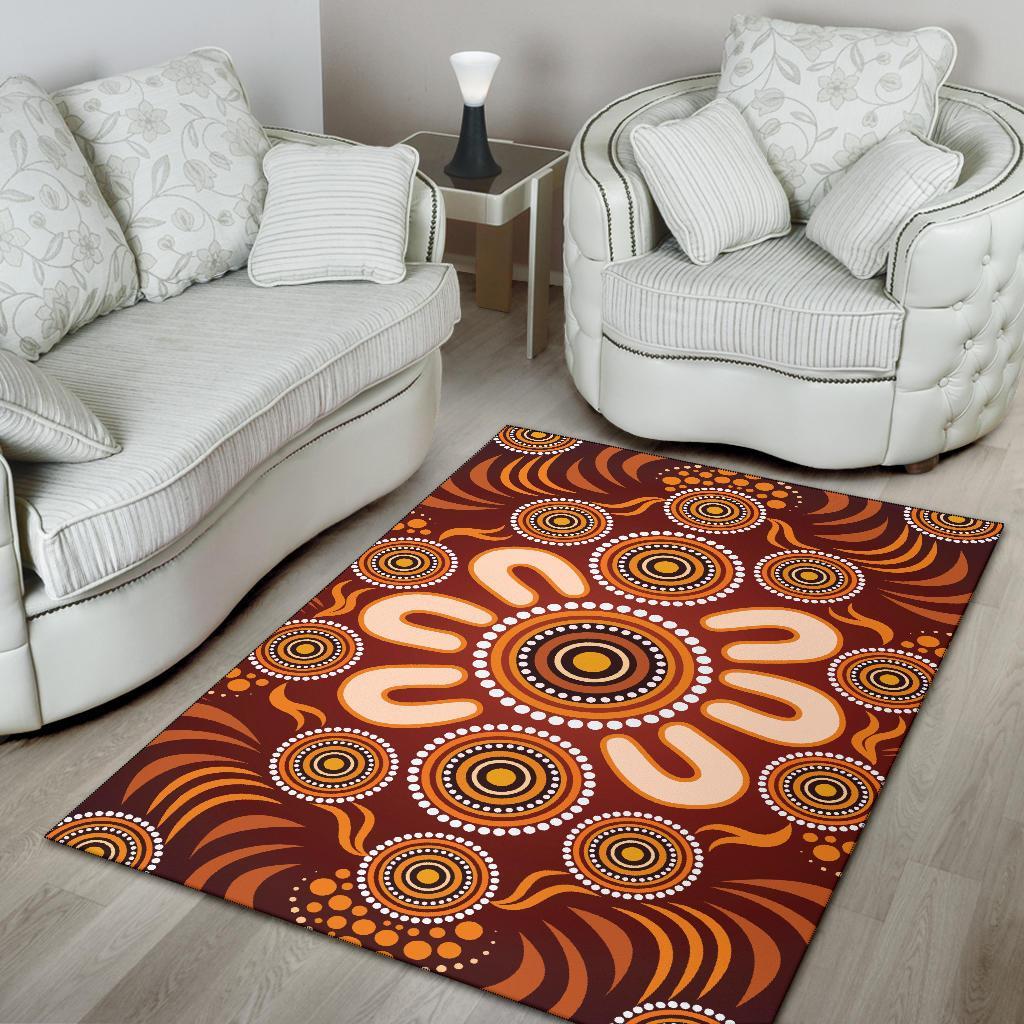 aboriginal-area-rug-circle-flowers-patterns-ver03