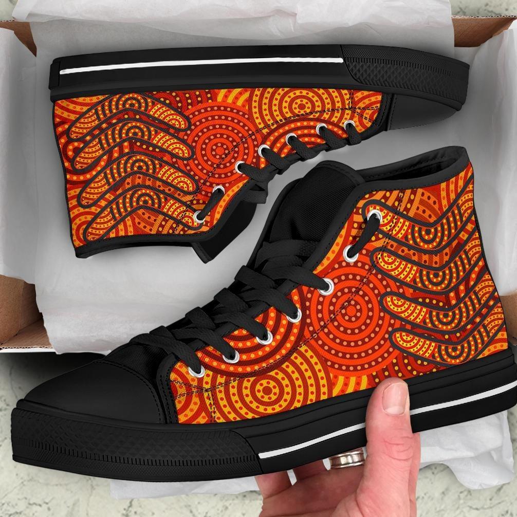 aboriginal-high-top-shoe-aboriginal-boomerangs-and-dot-circle