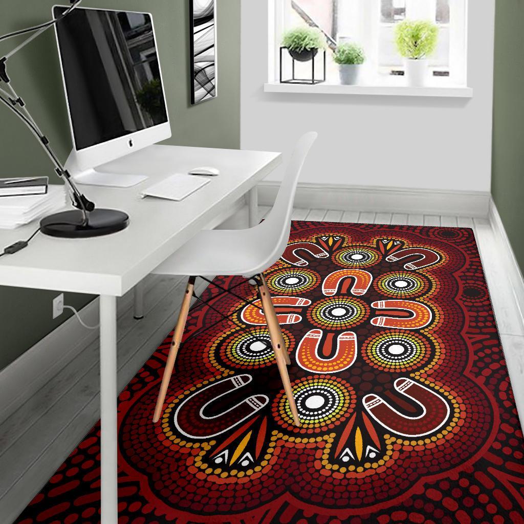 aboriginal-area-rug-aboriginal-dot-painting-flowers-style