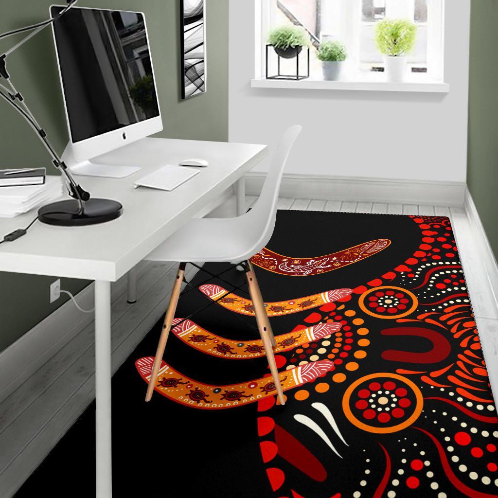 aboriginal-area-rug-aboriginal-boomerangs-with-dot-painting-pattern