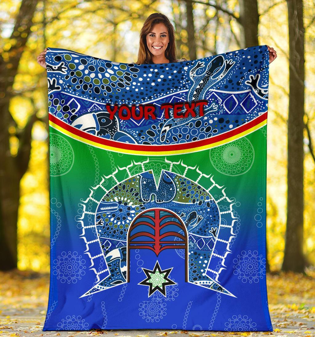 personalised-premium-blanket-torres-strait-symbol-with-aboriginal-patterns