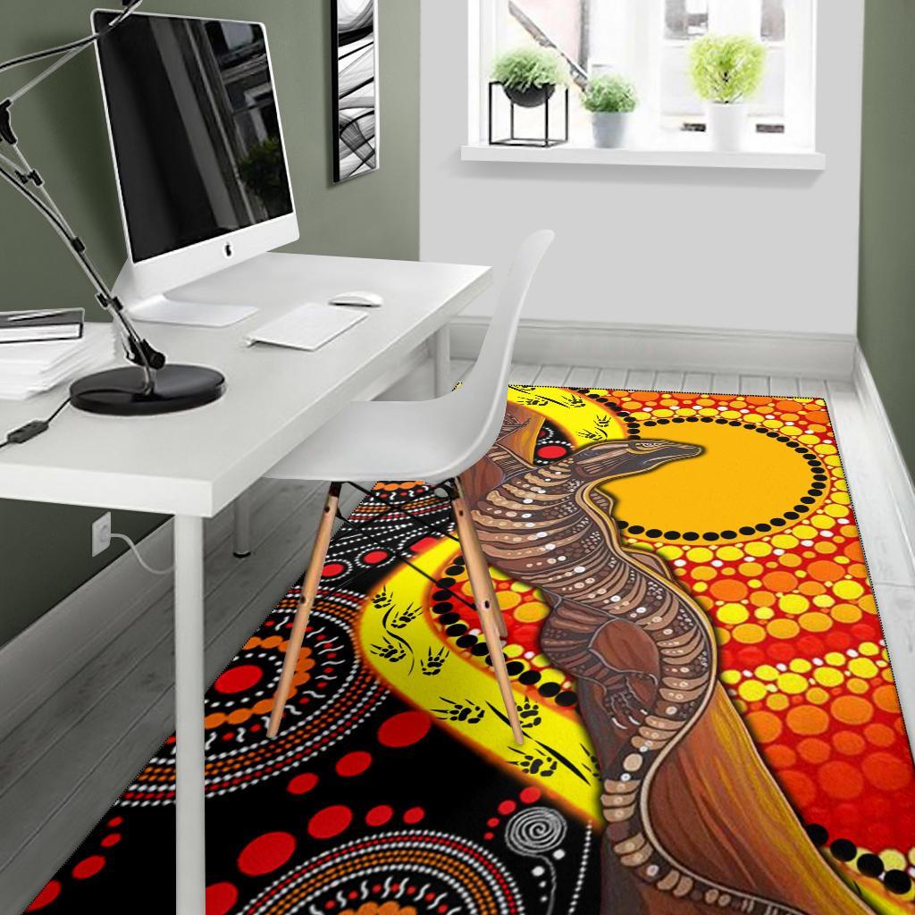 area-rug-australian-aboriginal-dot-painting-sun-and-lizard