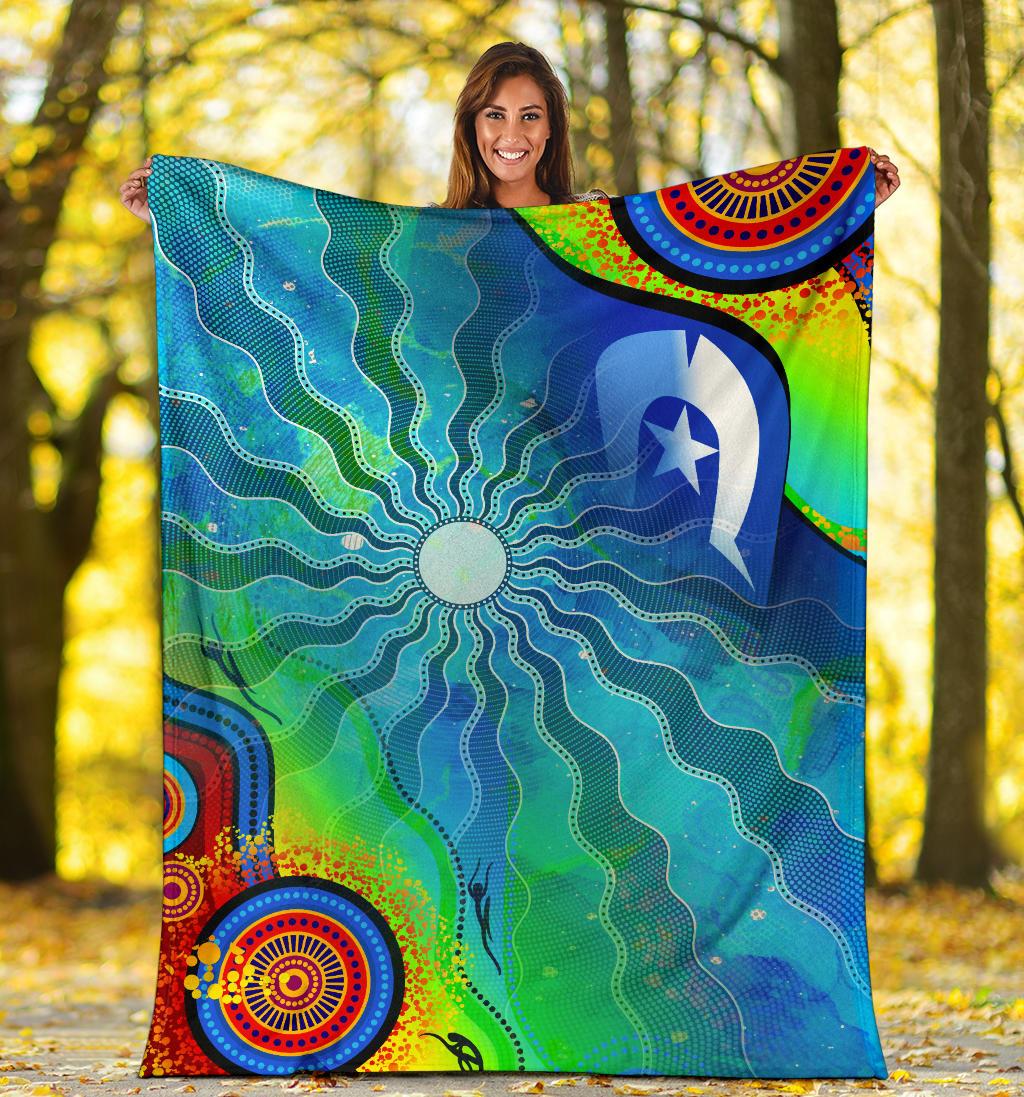 premium-blanket-torres-strait-islanders-flag-with-aboriginal-patterns-blanket