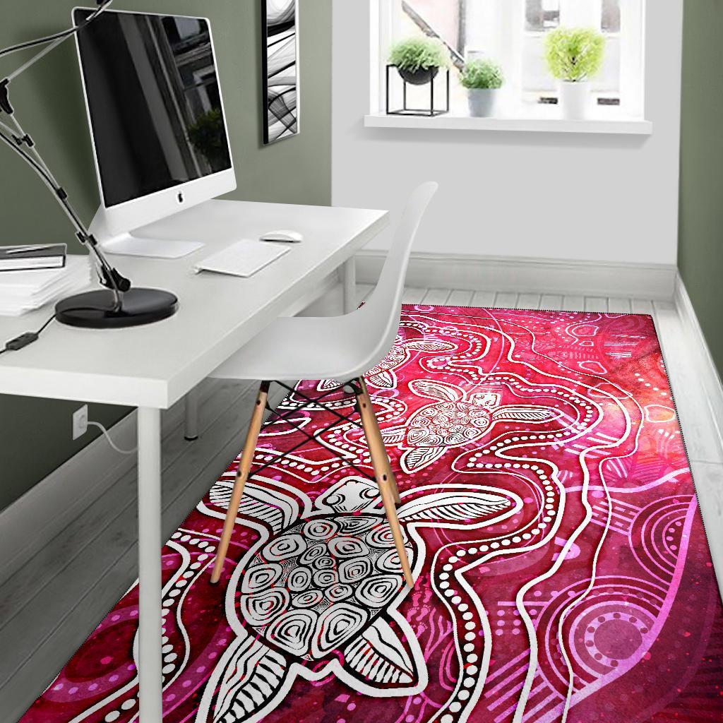 aboriginal-area-rug-sea-turtle-with-indigenous-patterns-pink