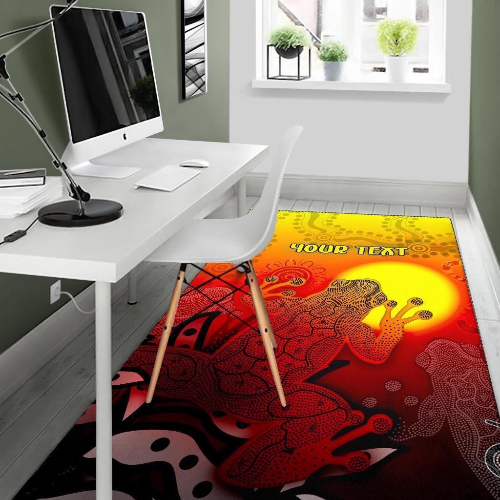 custom-aboriginal-area-rug-indigenous-frog-red