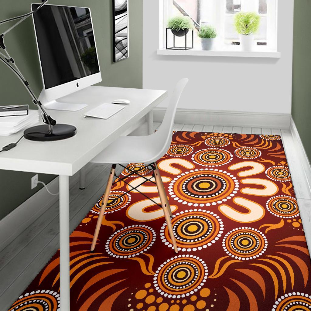 aboriginal-area-rug-circle-flowers-patterns-ver03