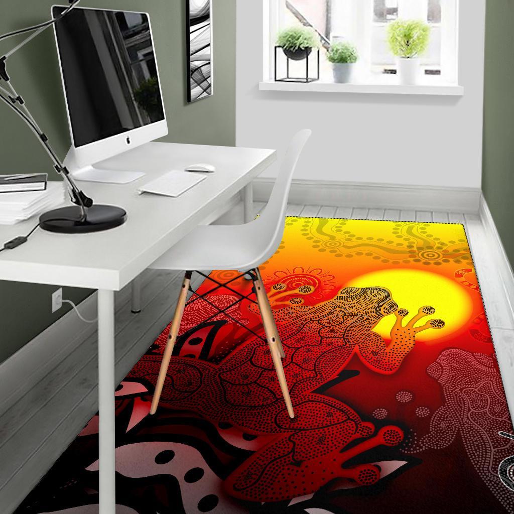 aboriginal-area-rug-indigenous-frog-red